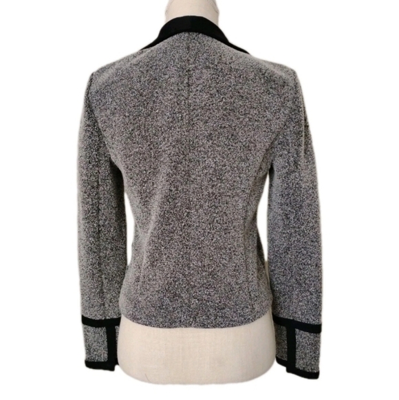 Calvin Klein Open Front Tweed Blazer Gray & Black Women's Size 6 - Picture 3 of 5